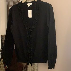 Ruffle trim cardigan